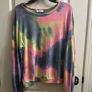 Andree Rainbow Tie-Dye Tee with Baloon Sleeve